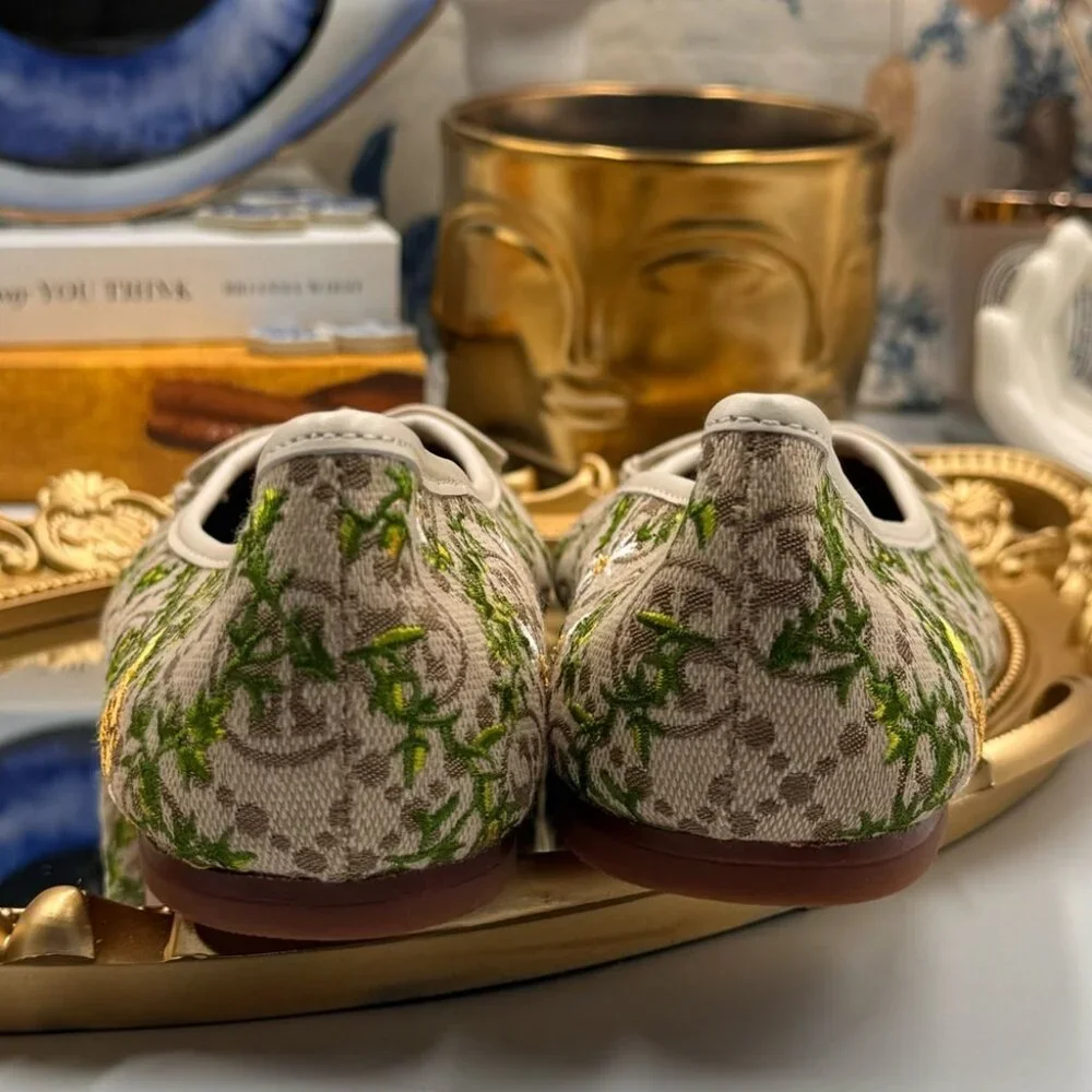 🆕 TORY BURCH 🧿 BNWOB T Monogram Tory Charm Ballet Flat - Size 5.5